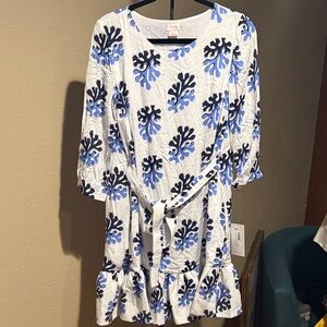 Persifor Blue and White Floral Dress